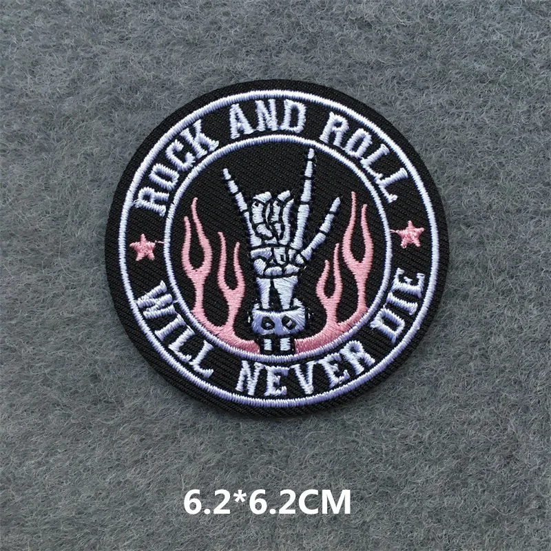 Music Band Embroidered Patches for Clothing Iron on Patches Clothes Rock and Roll DIY Jacket Stripes Stickers Appliques