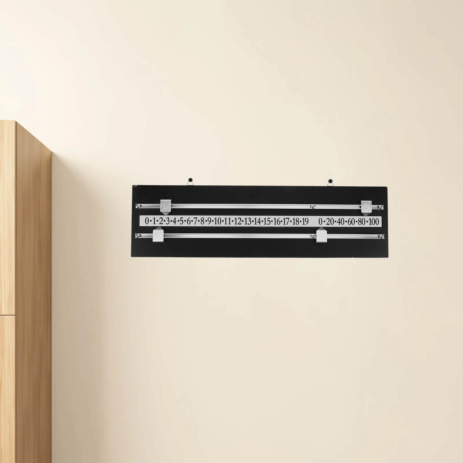 

1Set Wall-Mounted Billiard Scoreboard Dual Sliding Track Reusable Snooker Score Keeper for Competition Room Game Score Counter
