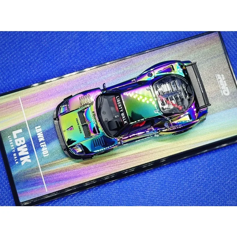 Inno 1:64 f40 branco lbwk corpo largo liga diecast modelo de carro coletar ornamentos brinquedos de presente