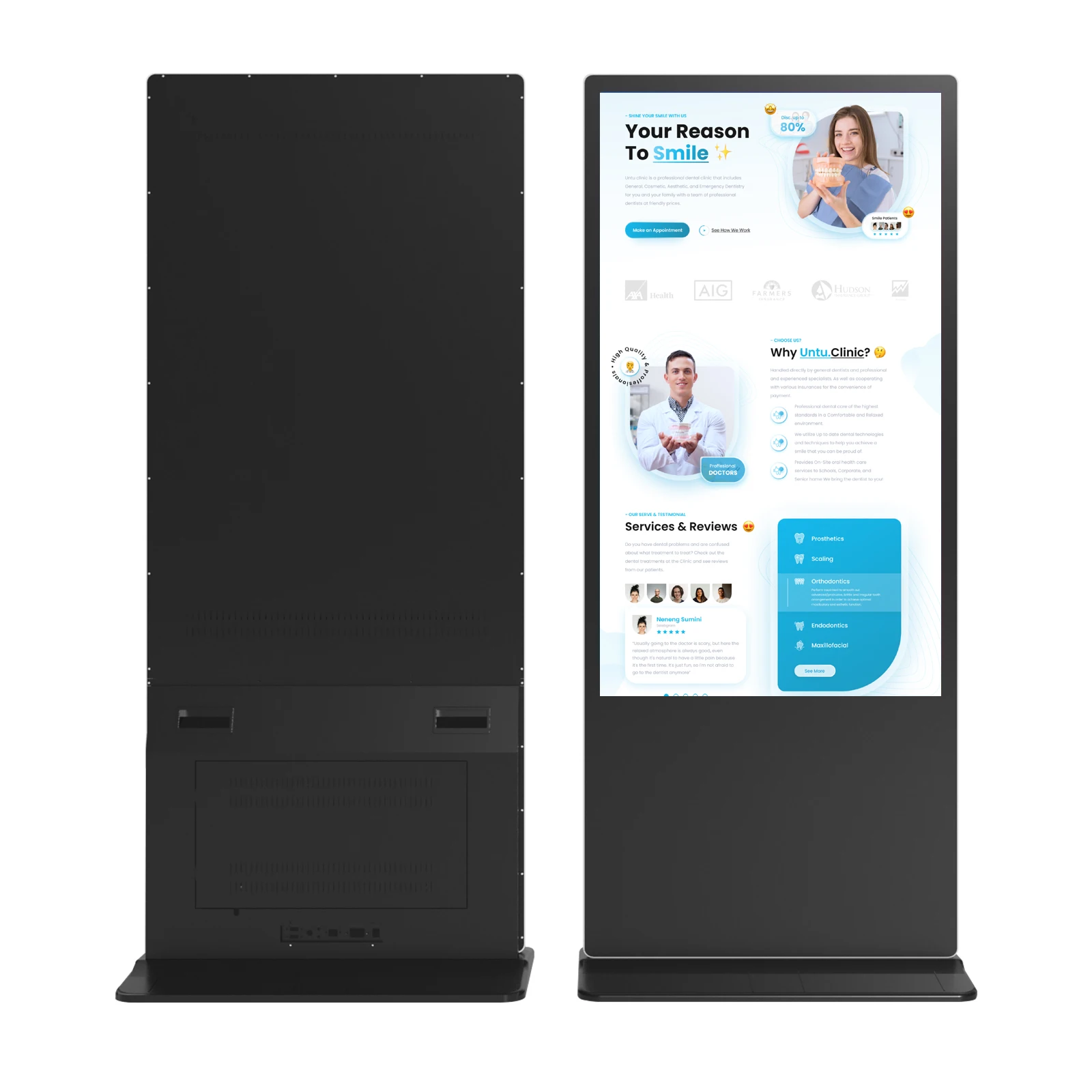 55 Inch Floor Stand Digital Signage Smart LCD Advertising Infrared Touch Screen Android 11.0 Animation Support Anti-Glare