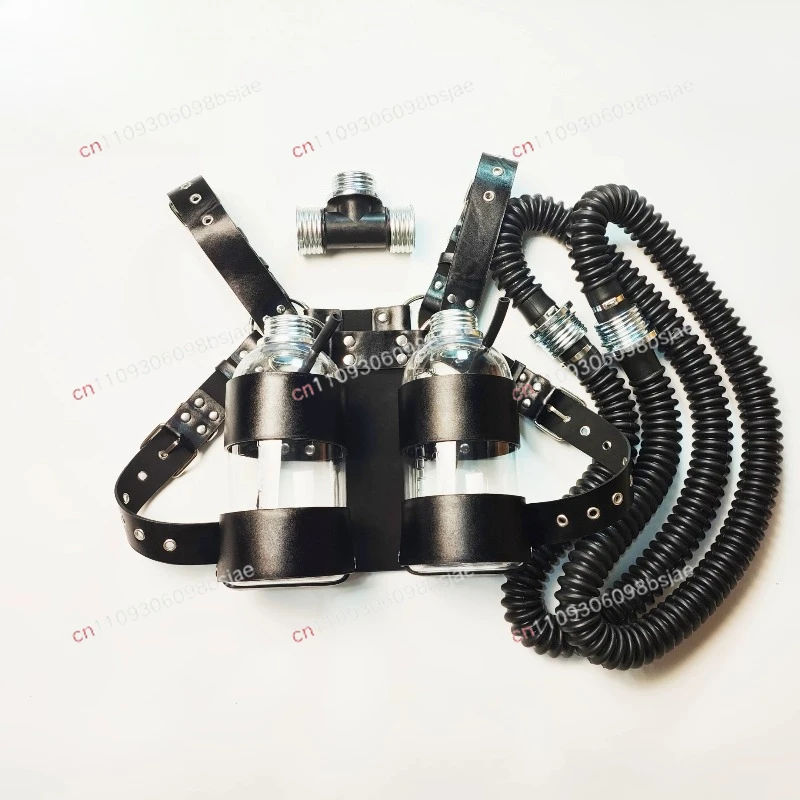 Double Bottle Breathing Pressurization,  Latest Rubber Chemical Cat Gas Mask Negative Pressure Bottle Backpack