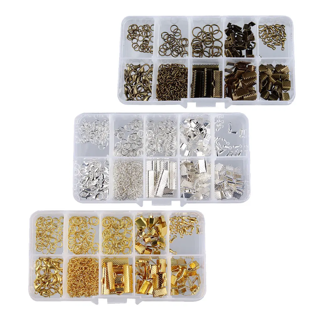 3 Boxes DIY Earring Findings Set Jewelry Material Craft Kit with Various Components for Homemade Jewelry Projects in Clear