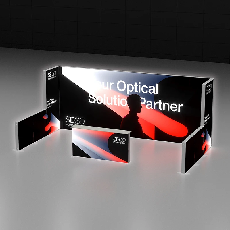 Parede profissional da caixa de luz da propaganda do diodo emissor de luz da luminância 3x6m, cabine de exposição retroiluminada modular 10x20ft para a promoção da marca