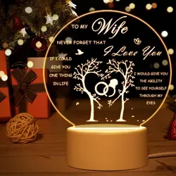 To My Wife Hot  Table Lamp Usb Ambient Desk With Touch Button Gift For Kids