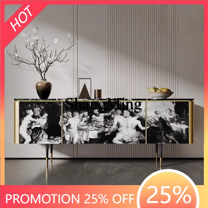 

Тумба под телевизор FG Home: современная, простая, элегантная, с мраморной столешницей, для гостиной, с отделениями для хранения