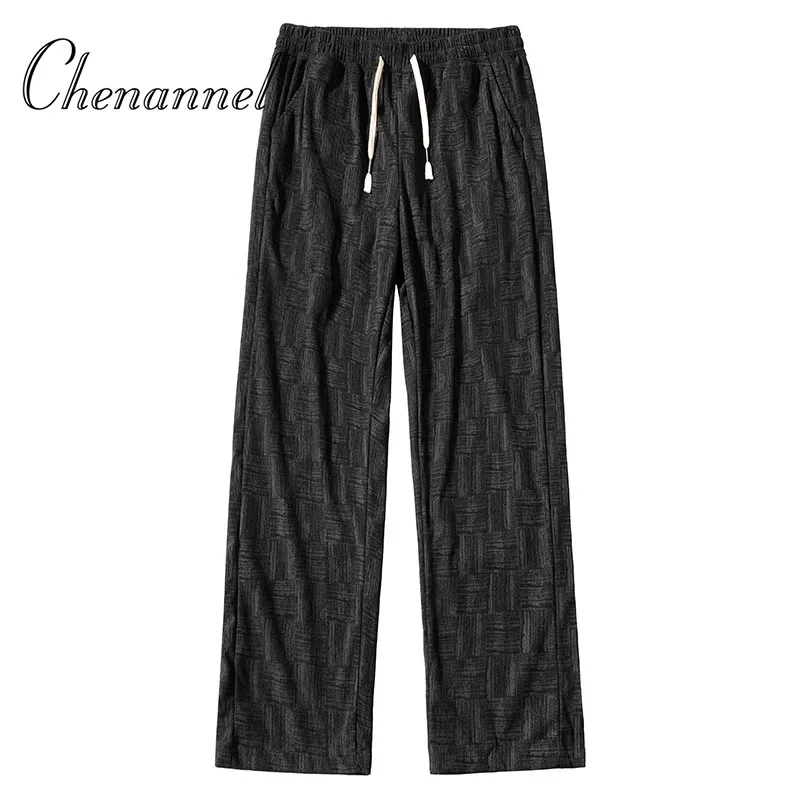 

Высококачественные мужские драпированные брюки в клетку, весенне-осенние свободные прямые широкие брюки длиной до пола