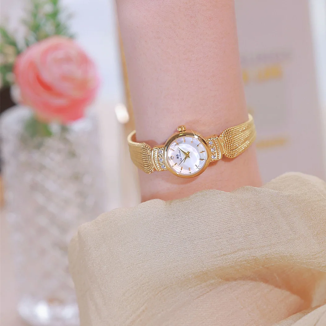 Classic Retro Luxury Jewelry Wheat Ear Watch Strap Unique Rhinestone Women\'s Watch Pointer Gold Silver Waterproof Clock Gift+Box