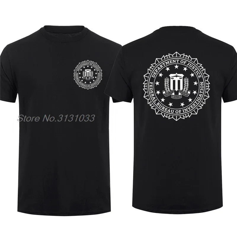 FBI T Shirt Man Cool United States T-shirt Short Sleeve FBI  Men Tshirt Tops Cotton Tshirt Hip Hop Tees Herejuku Straatwaer