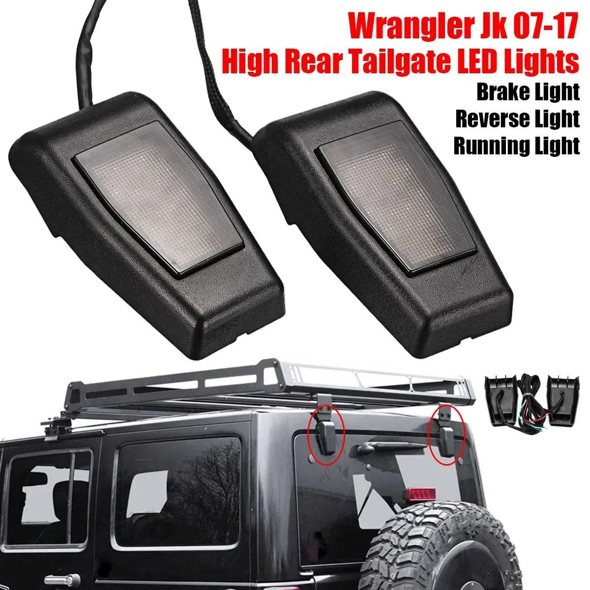 

2 шт., задние тормозные фонари для Jeep Wrangler Jk 2007-2017