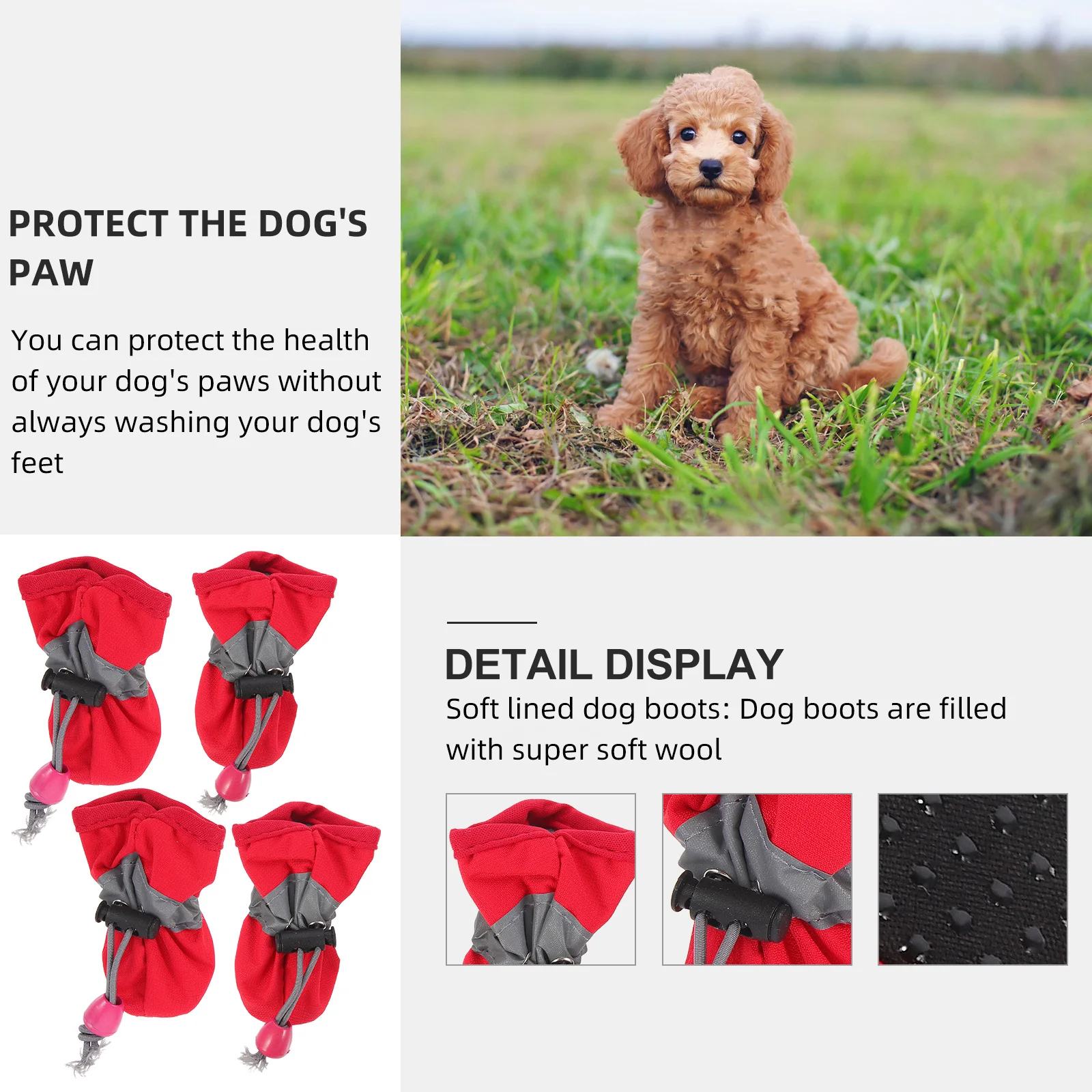 

4pcs Waterproof Boot Non-Slip Pet Shoes For Outdoor Rain Protection Dog Footwear Puppy Boots Pet Outdoor Shoes Supply