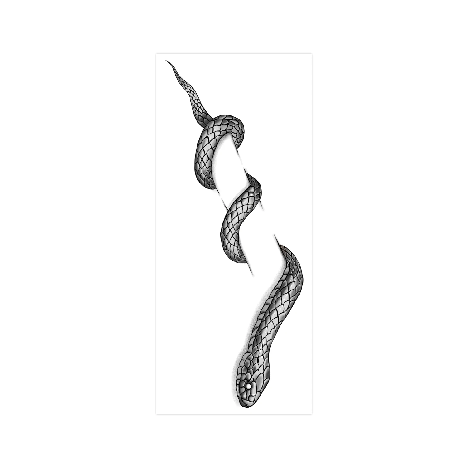 Tatouages temporaires de conception artistique pour adultes, dure 1 à 2 semaines, imperméable, aspect réaliste, sans adhésif, sans réflexion, serpent.