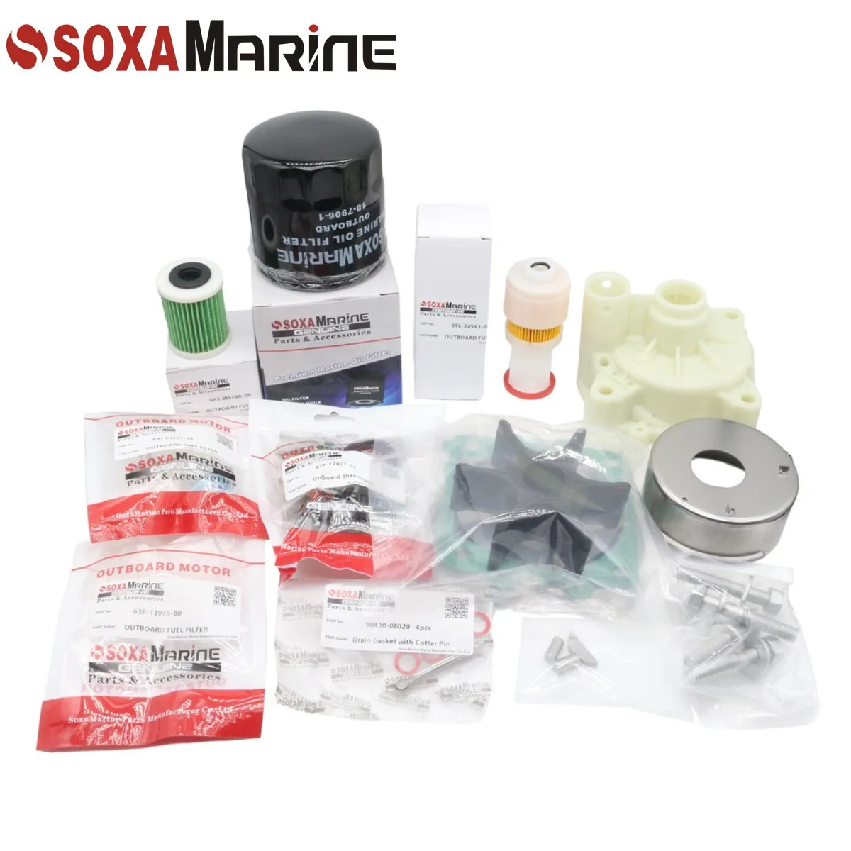 Outboard Maintenance Kit for Yamaha F 150 A B D F w/ Thermostat Oil Fuel Filter