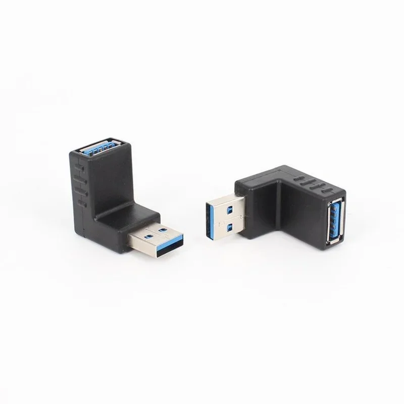 USB 3 Male To Female Adapter Connector Kit,USB 3.0 Header 180/90 Degree (Right,Left,Up,Down) Notebook Laptop Port Jack Protector