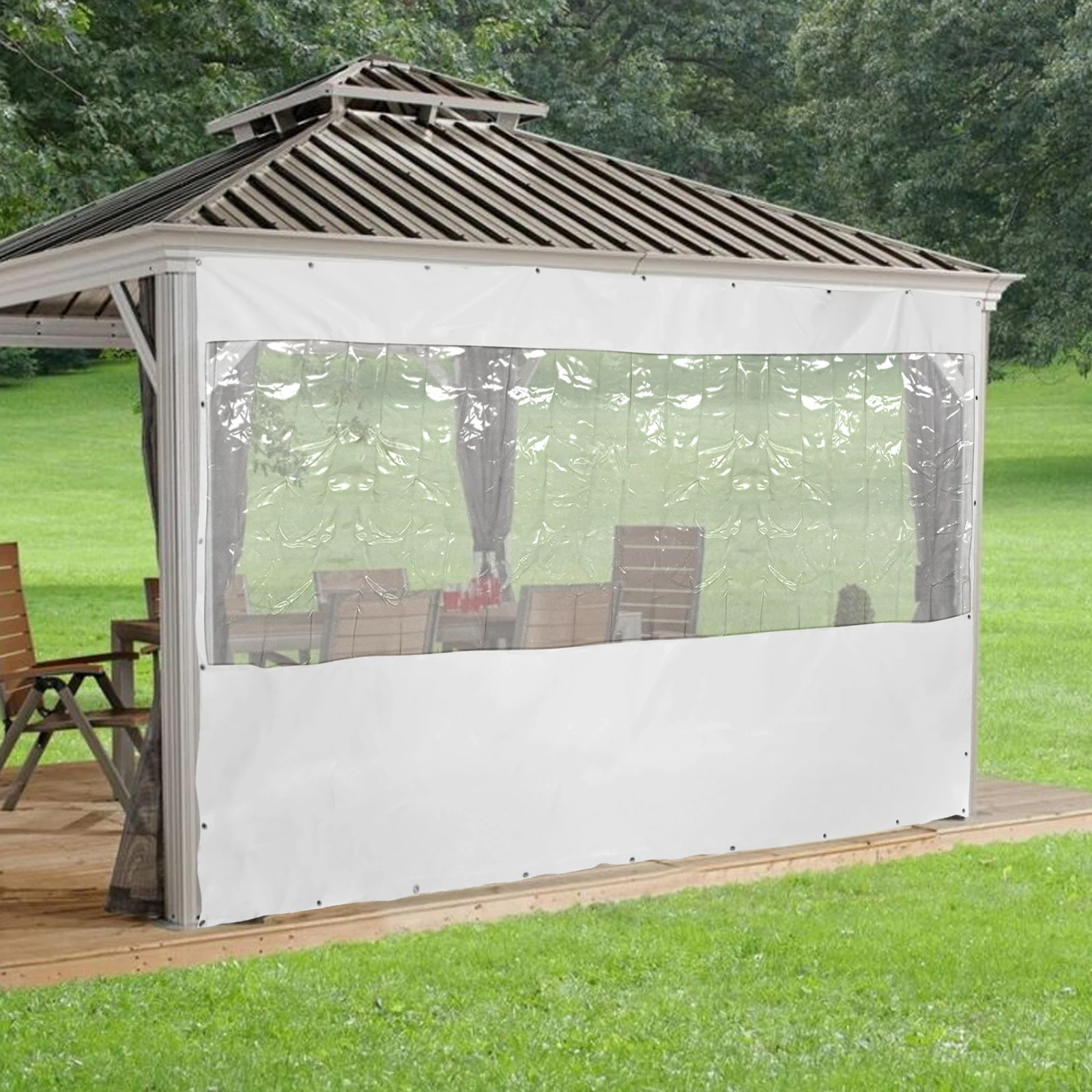 

2.5*4m PVC Clear Tarpaulin Fence Waterproof Screen Plants Shed Raincover Transparent Rainproof Cloth Pergolas Door Curtain