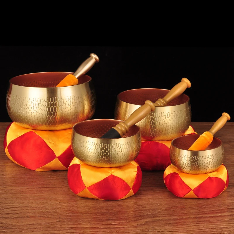 New Style Tibetan Singing Bowl Sound Copper Bowl Meditation Bowl Unique Gift Helpful for Meditation Yoga Stress Relief