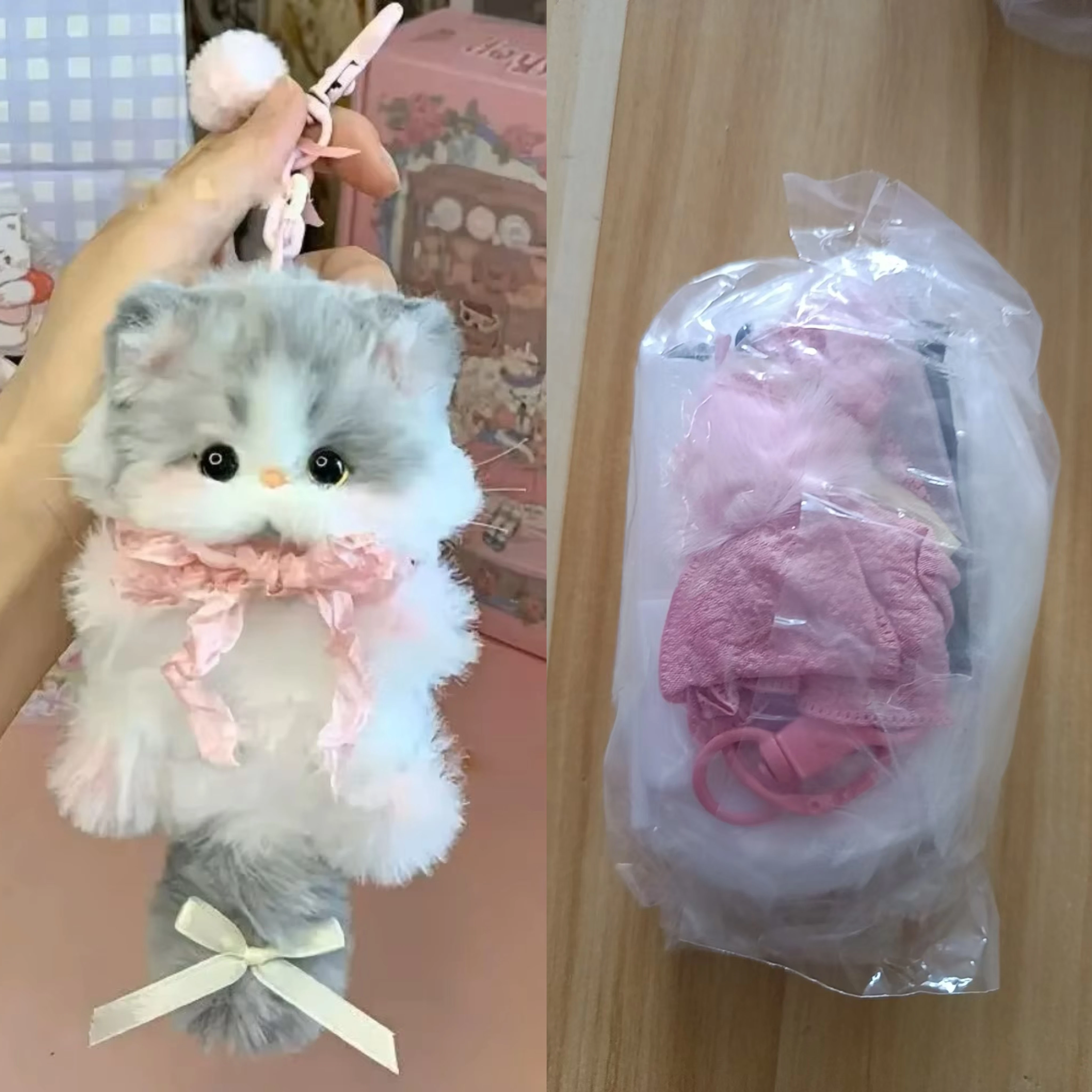 Twisty Stick Little Cat Pendant Handmade Diy Material Package Cute Pendant Birthday Qixi Festival Gift for Girls