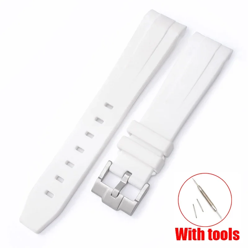 NONE Uhrenarmband für Omega X Swatch Joint MoonSwatch Speedmaster, gebogenes Ende, Gummi-Silikonarmband, Damen und Herren, weiches Sportarmband, 20 mm 4