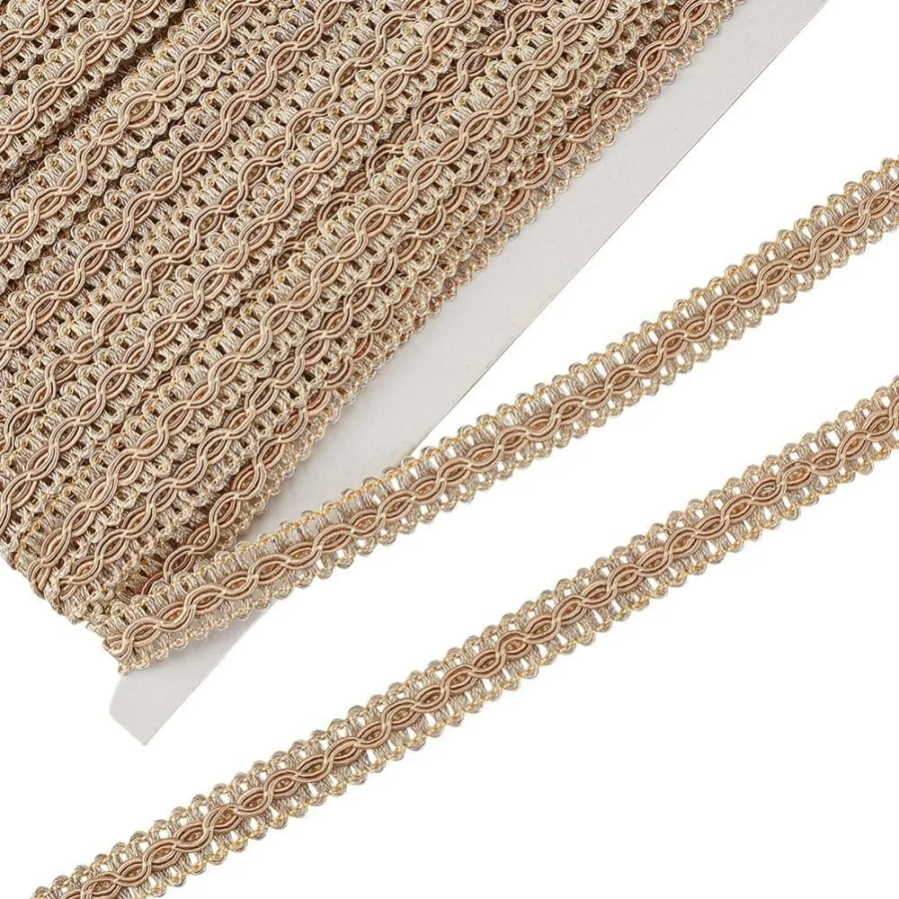 13 Yards Basic Trim Decorative Gimp Braid 3/8 inch Wide Tan Gimp Braid Trim Handmade Basic Trim Polyester Woven Braid