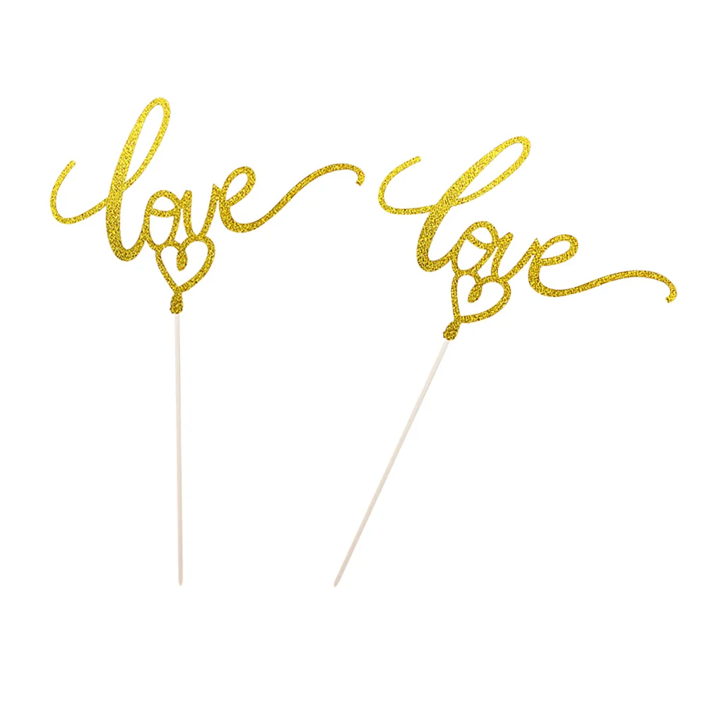 10 Pcs Love Cake Topper Picks Wedding Cupcake Decor Goldendoodle Ornament Toppers