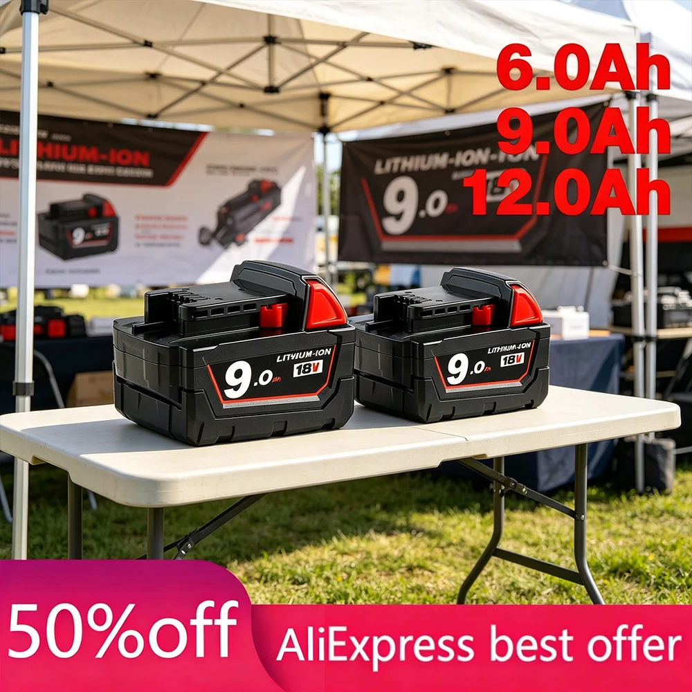 Why Settle for 5Ah? Get 9Ah! NEW 18V For Milwaukee – XC Li-ion, Fits 48-11-1860 1852 1850 1840 1820