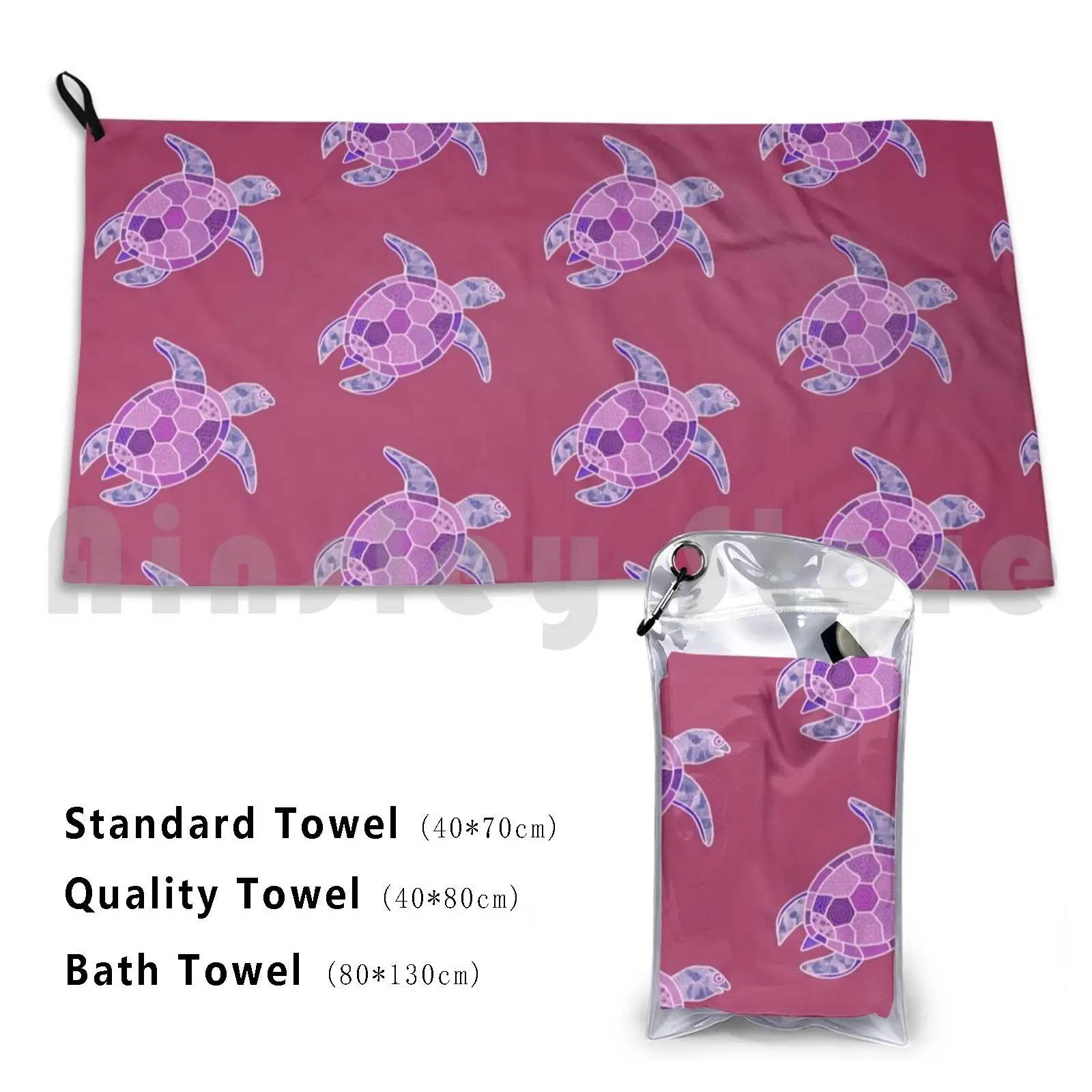 Turtle Aesthetic 3 Bath Towel Beach Cushion Water Turtle Aesthetic Hand Drawn Purple Laptop Teen Cheap Case