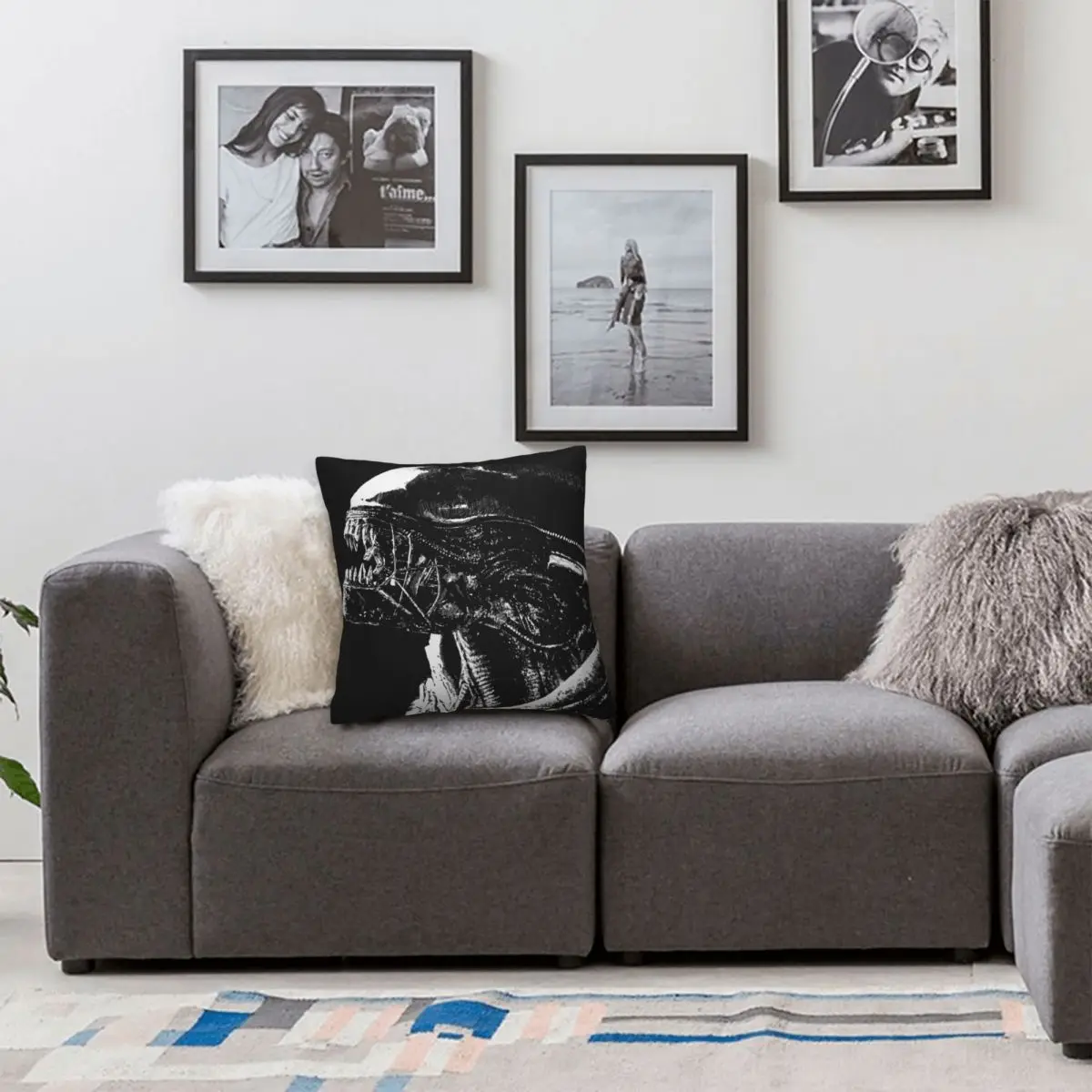 Alien Xenomorph Square Pillowcase Polyester Linen Velvet Creative Zip Decor Throw Pillow Case Sofa Seater Cushion Cover