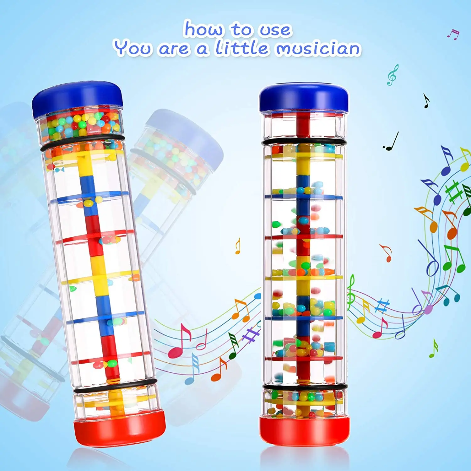 Rain Stick Brinquedos para Bebês, chocalho Shaker, Desenvolvimento Sensorial, Áudio Instrumento Musical, Rainmaker, 6-12 meses