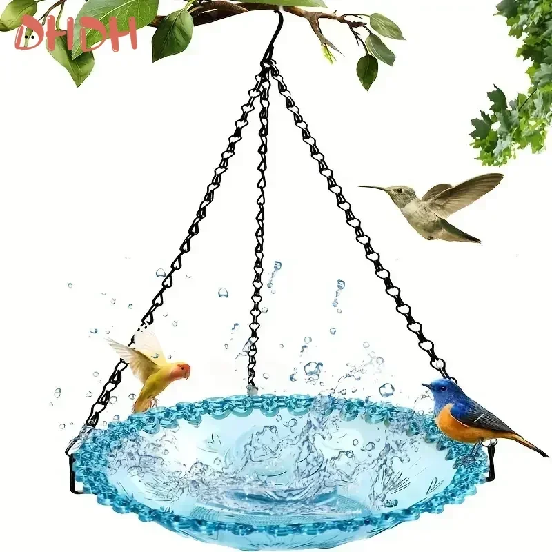New Bird Flower Shaped Hanging Bird Feeder Birdbath For Garden Yard Farm Supplies Hummingbird Feeder Supplies Birdbath Bird Bath