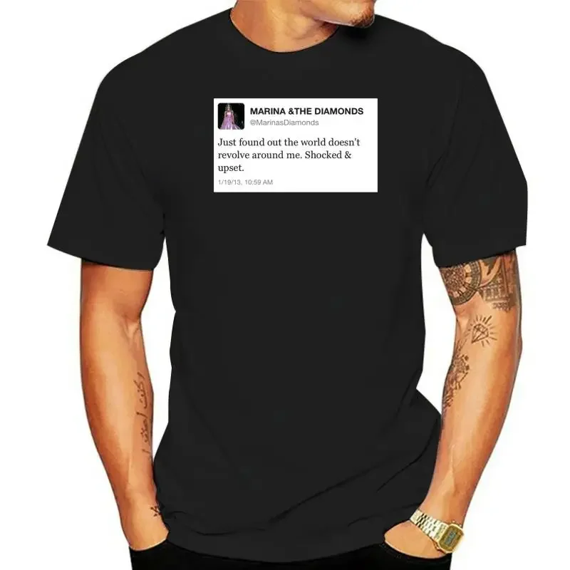 Printed Men T Shirt Custom Printed 100%  T-shirts  tshirts O-Neck Short-Sleeve marina and the diamonds tweet Women-3271D