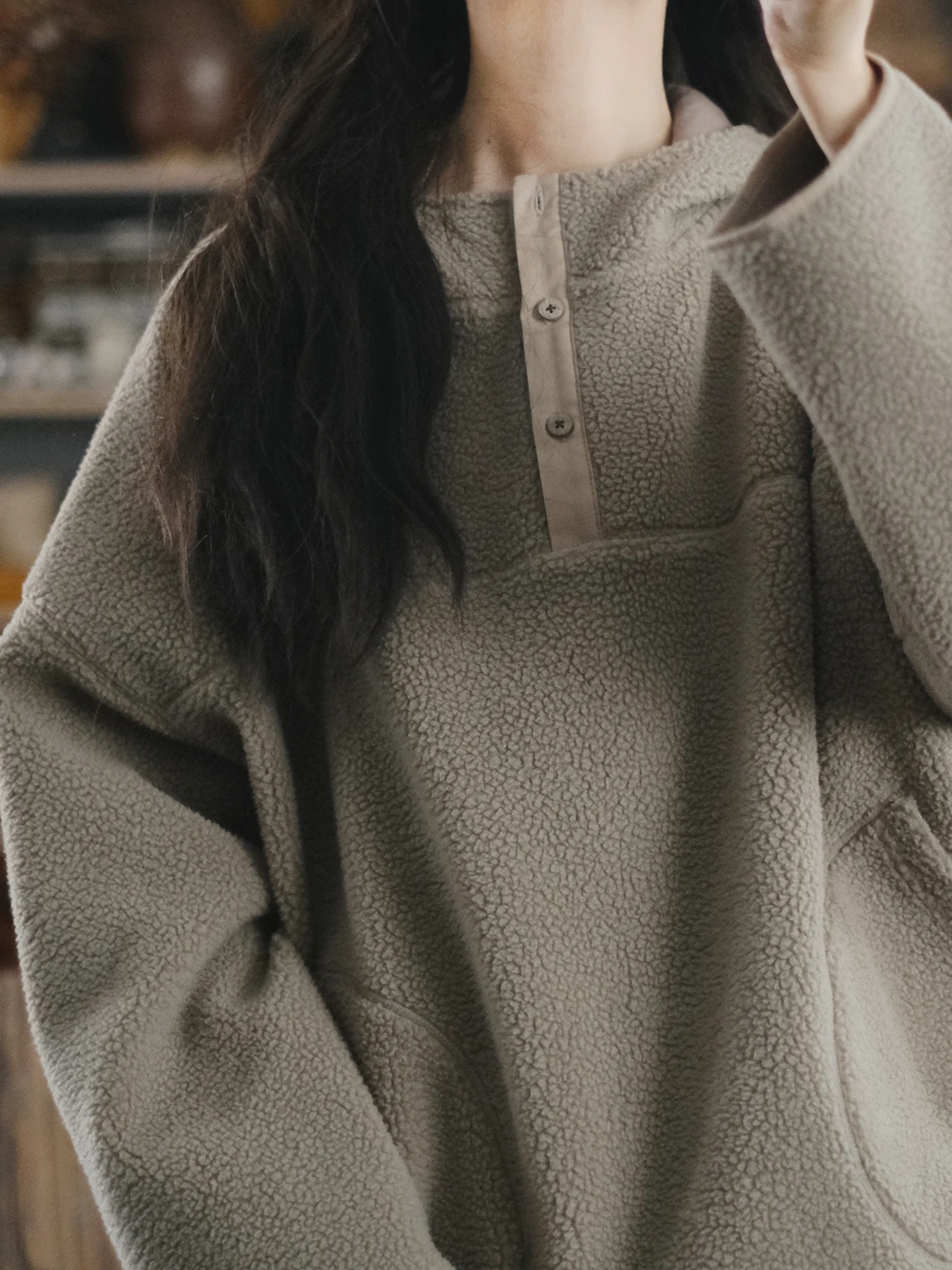Lrcp Women's Loose Hooded Fce Jaet Sweatirt Outerwear Comfortable Polyester Cotton Blend Warm Spring Long Sve