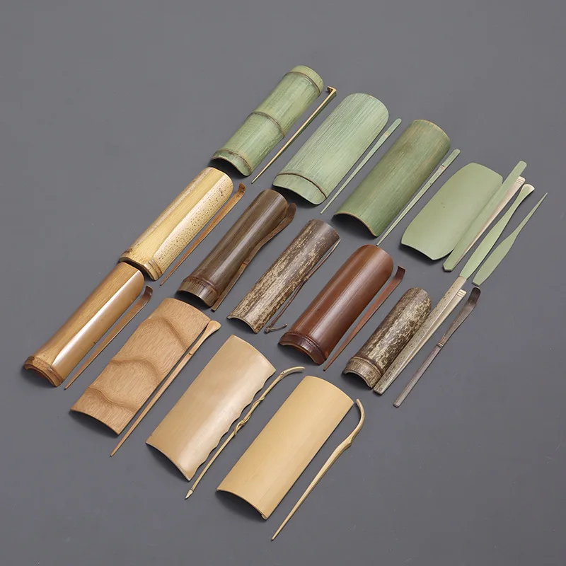 

Handmade bamboo tea two-piece set, bamboo joint tea lotus tea needle