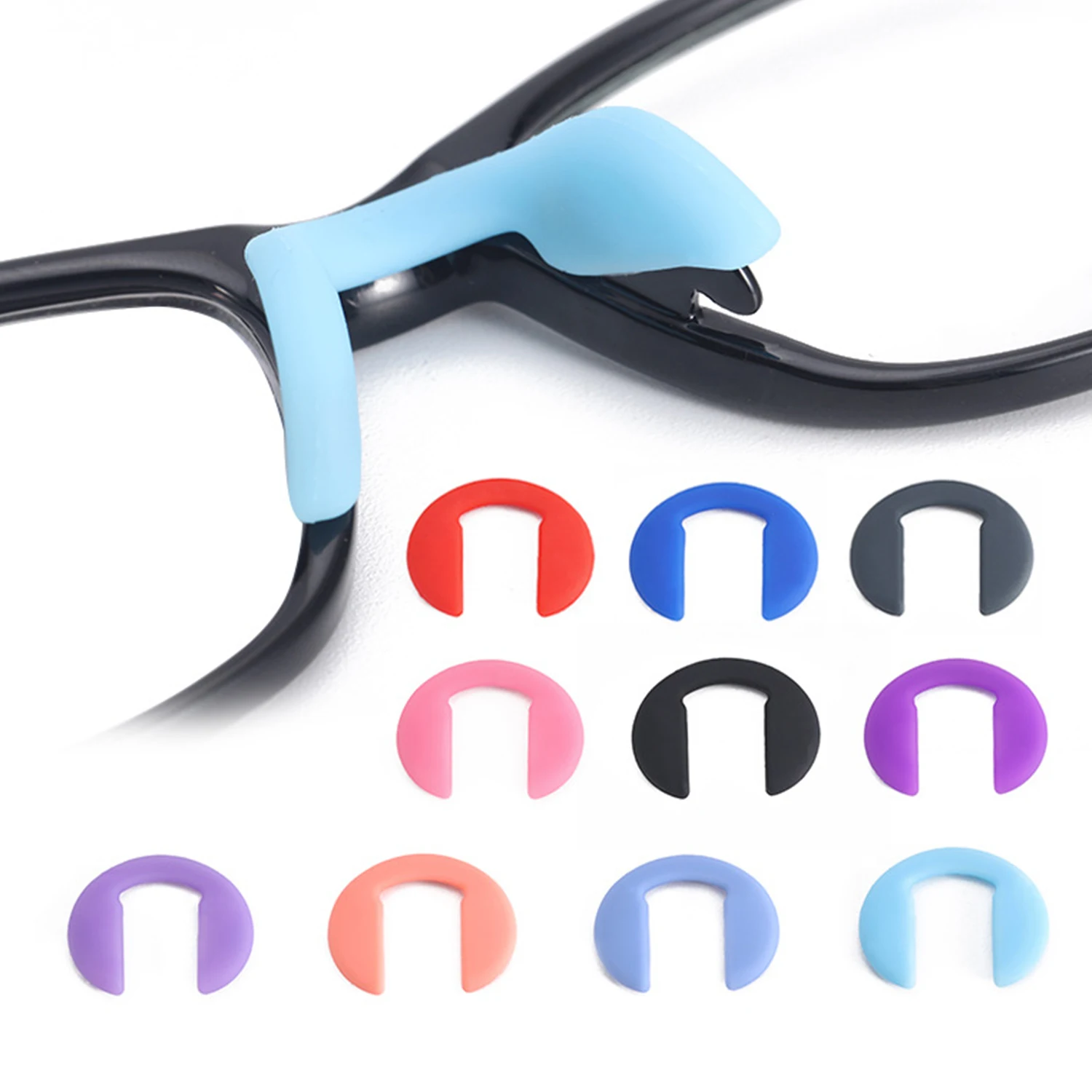 1pc U Shape Anti-Slip Nose Pad Silicone Stick On Pad Eyeglass Sunglasses For Kid Children Eye Glasses Accessories