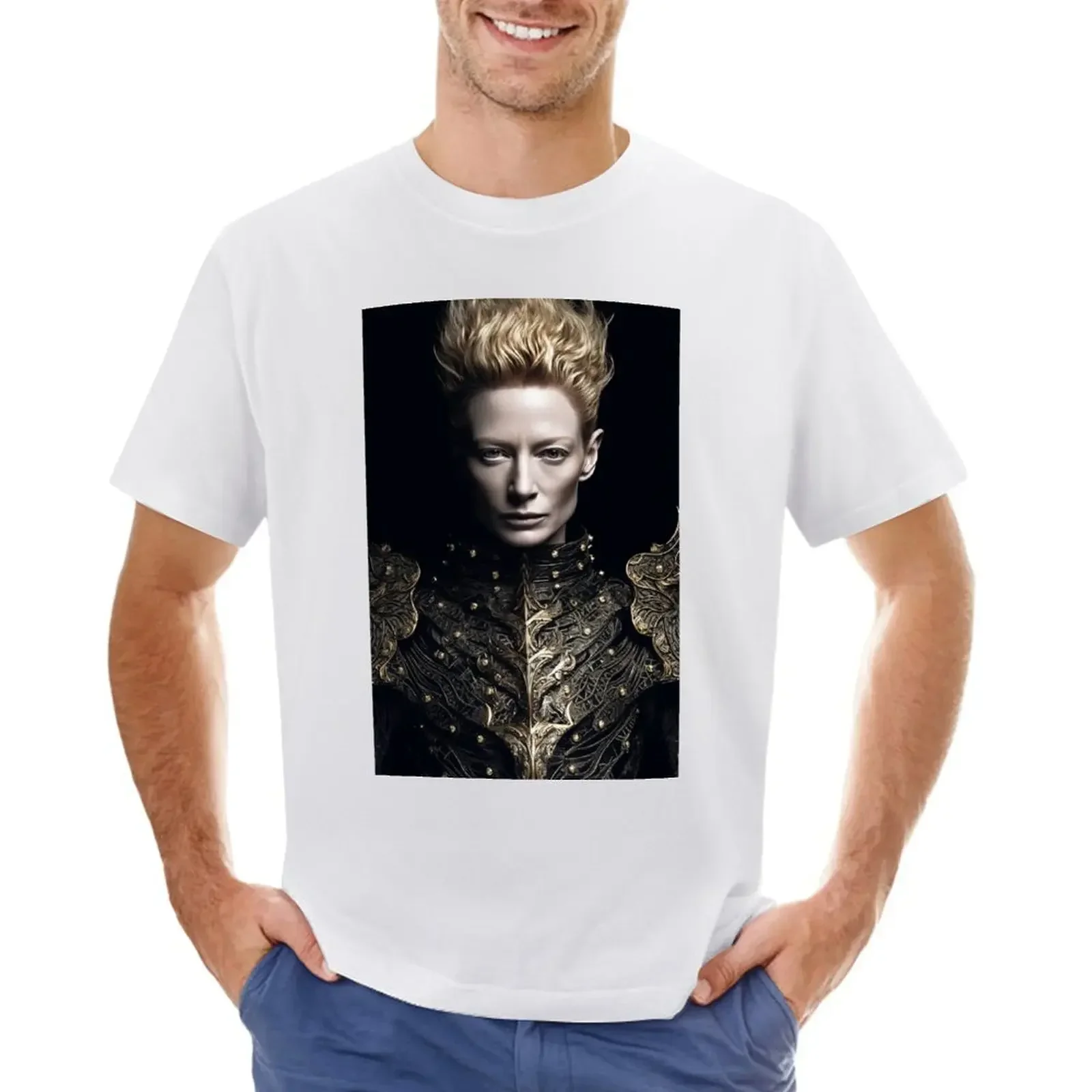 Tilda Swinton, black armour T-shirt tees heavyweights heavy weight t shirts for men