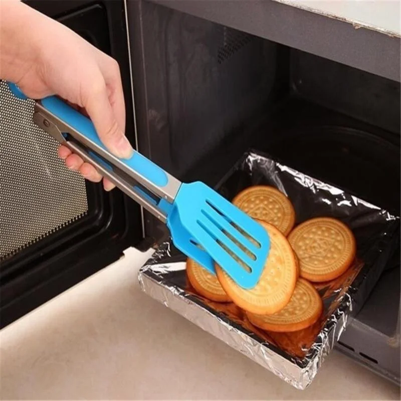 1PC Silicone Bbq Tongs Bbq Clip Kitchen Clips Silicone Food Tongs Food Clips Kitchen Tool for Home Stainless Steel Shovel