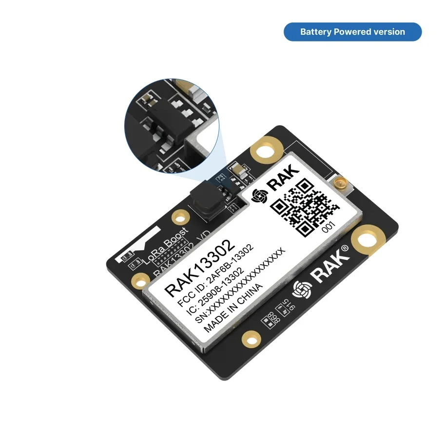 High Power Module for LoRa with SX1262 + SKY66122 Booster High-power LoRa hardware capable of up to 1W (30 dBm) output RAK13302