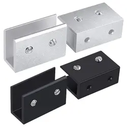 Glass Clamp Adjustable Aluminum Alloy Glass Clip Wall Mounting Shelf Clamp Holder Flat Back Mount Holder For Staircase Handrail