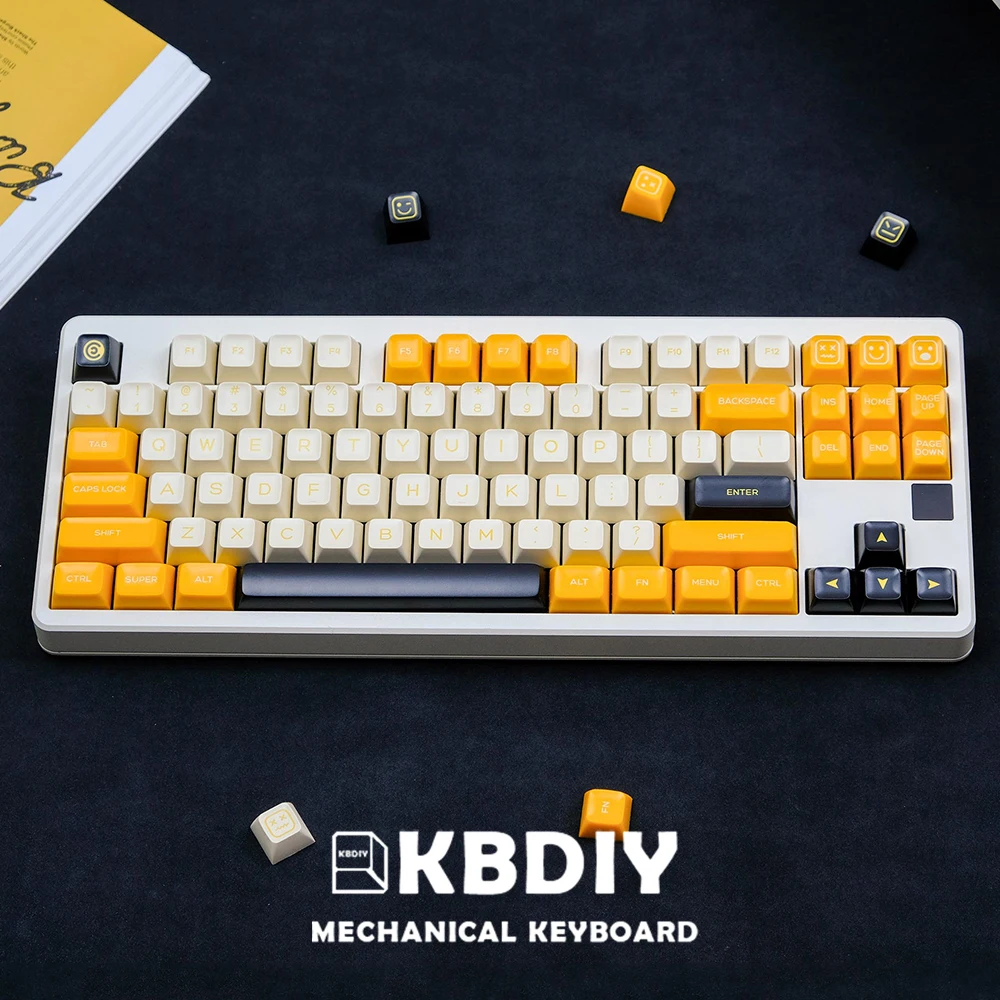 KBDiy 160 Keys PBT Banana Keycap for Mechanical Keyboard Keycap SA Profile DIY Custom Double Shot ISO   for MX Switch GMK67