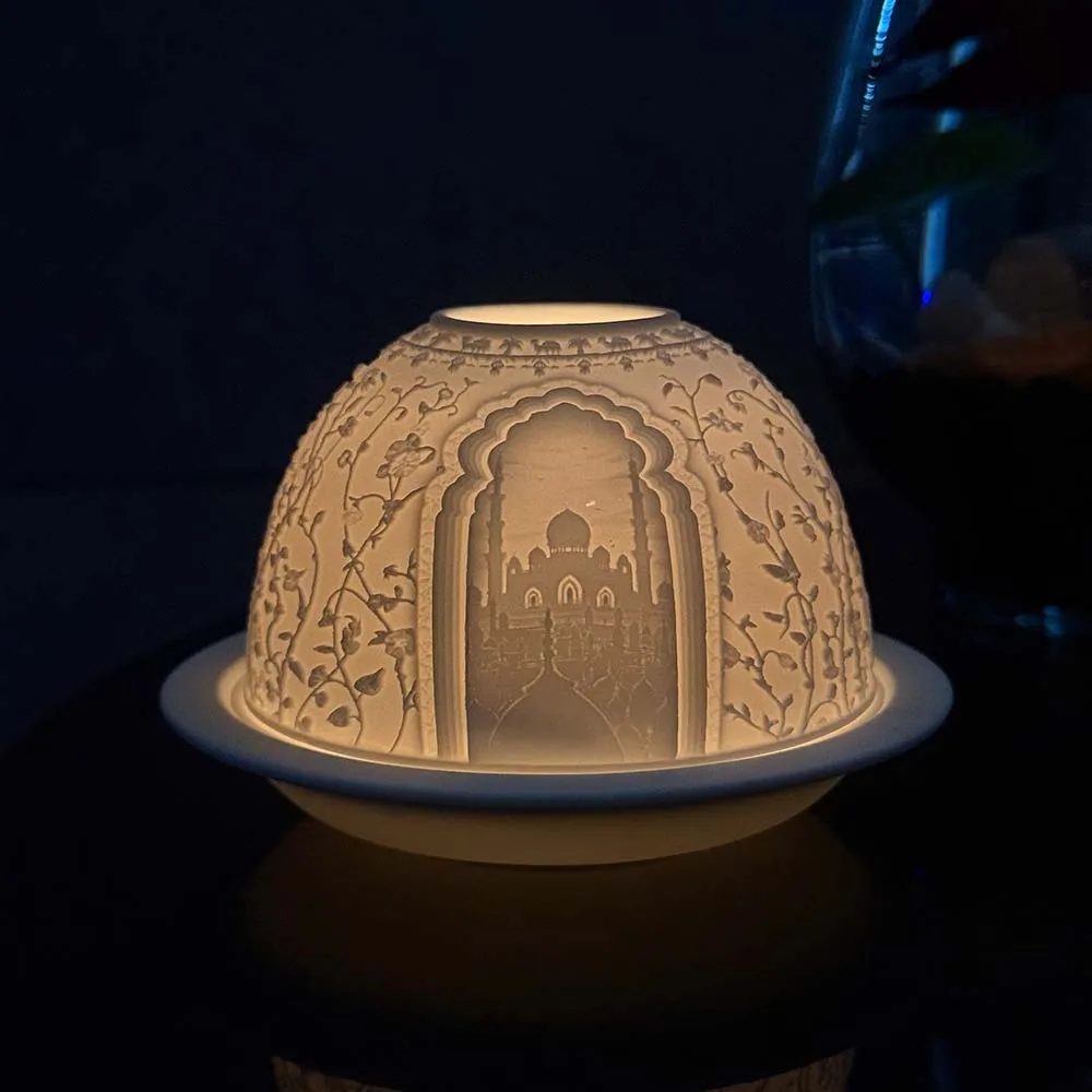 New Islamic Luxury Mosque 3D Tealight Porcelain Candle Holder Coffee Table Decorative Kaaba Muslims