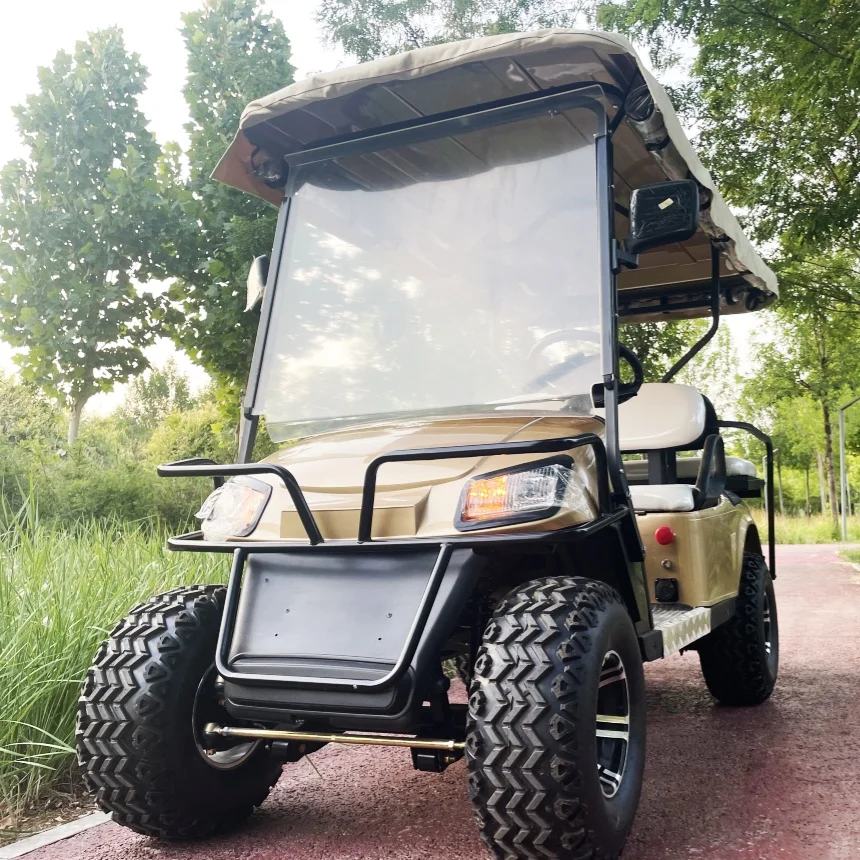 Voiturette de golf électrique à batterie au lithium, voiture à quatre roues, longue endurance, 2 sièges, 4 sièges, 2 sièges, 6 sièges, Street Legal New Energy, 72V, 2024 Nouveau