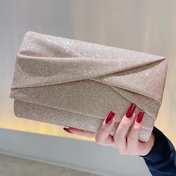 Classic Champagne Gold Ladies Small Clutches Chan Shoulder Bag Crossbody For Women Prom Party Dinner Evening Bags femme Handbag