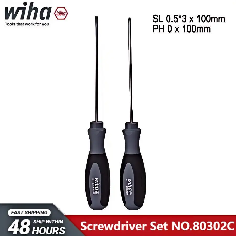 wiha NO.80302C-2PCS Black Forest Precision Magnetic Screwdriver Set Mobile Phone Camera Computer Repair Hand Tools Mini Set