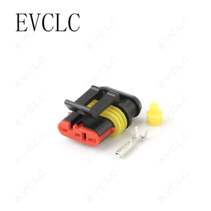 2 Sets Car 3-Pin Harness Connector Waterproof Plug 282105-1/282087-1 for Vehicle speed/ Filter Element Sensor Male Female Plug
