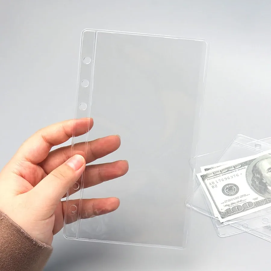 24 szt. Przezroczyste kieszenie do segregatora A6 bez zamka błyskawicznego, koperty na gotówkę, wkładki do segregatora budżetowego, etui, okładki ochronne na arkusze do segregatora 6-ringowego, organizer