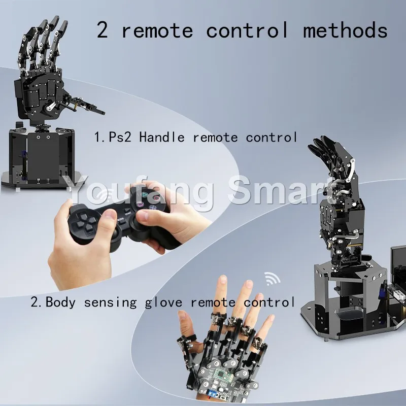 STEM para Arduino STM32 Robot biónico Palma manipulador de mano código de código abierto 5 manos Kit educativo con Ps2/guantes somatosensoriales