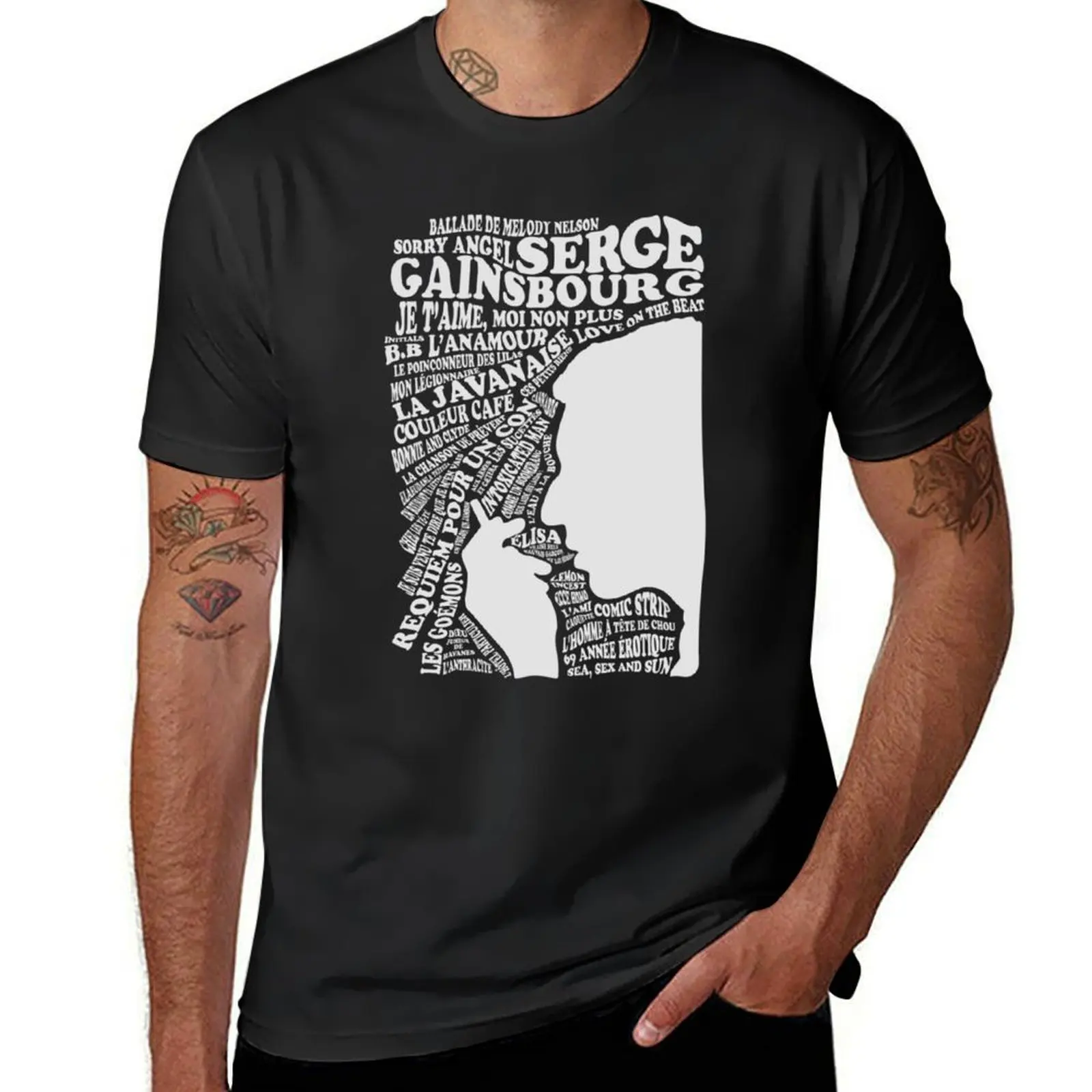 Serge Gainsbourg - Discographieessentiel T-Shirt kawaii clothes plus size tops plain T-shirts for men cotton