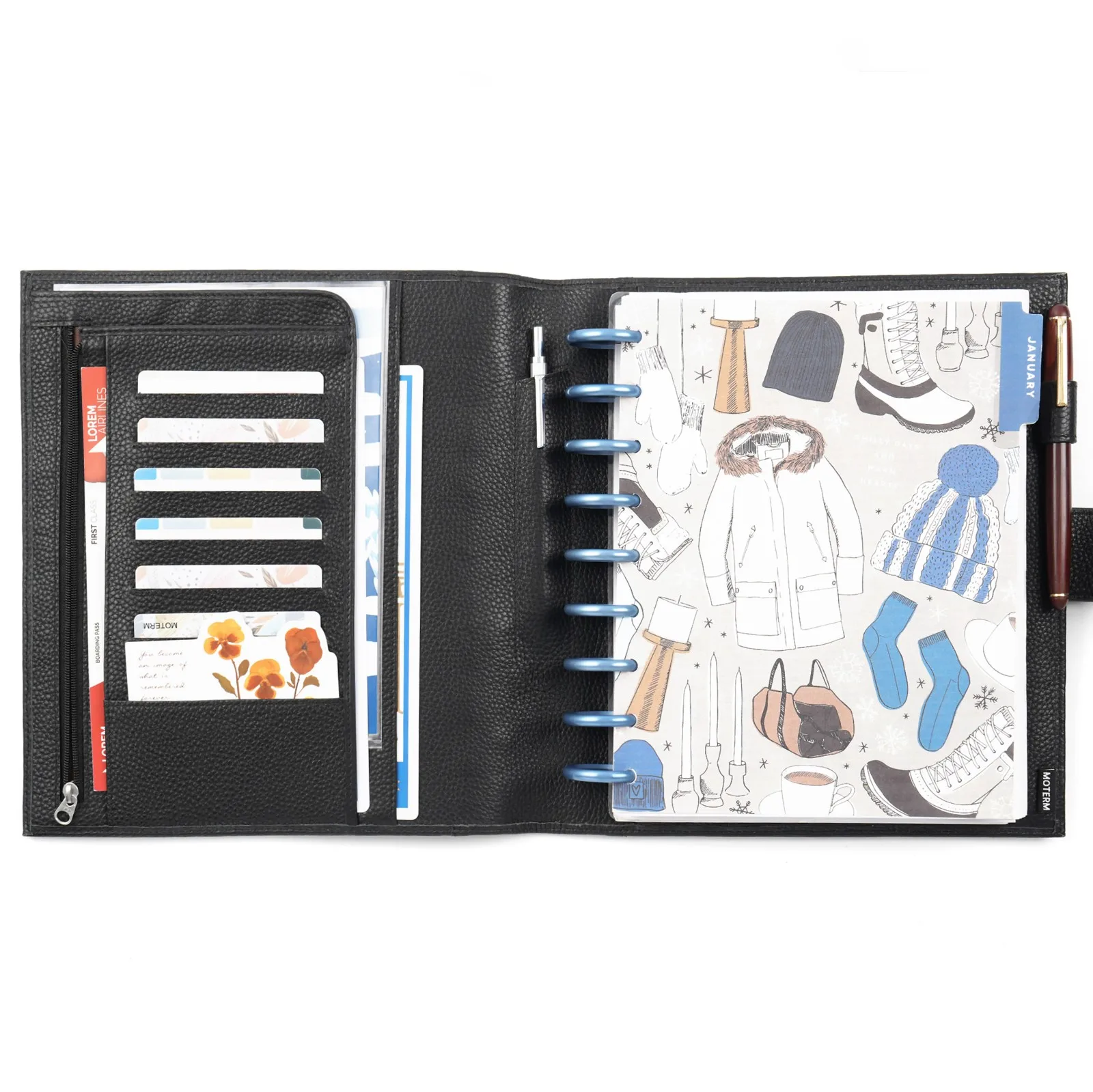 Moterm Genuine Leather Discbound Planner Cover For Happy Planner Classic Size Notebook Expansion Discbound Organizer Journal - view 4