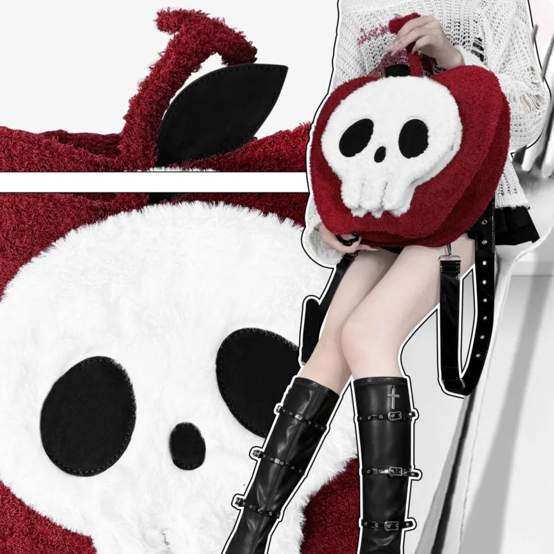 Skull Itabag Apple Y2K Bag JK Kawaii Igot Bag 일본 오리지널 Fun Sweet Alien Bag 배낭 대용량 어깨 크로스 바디 백