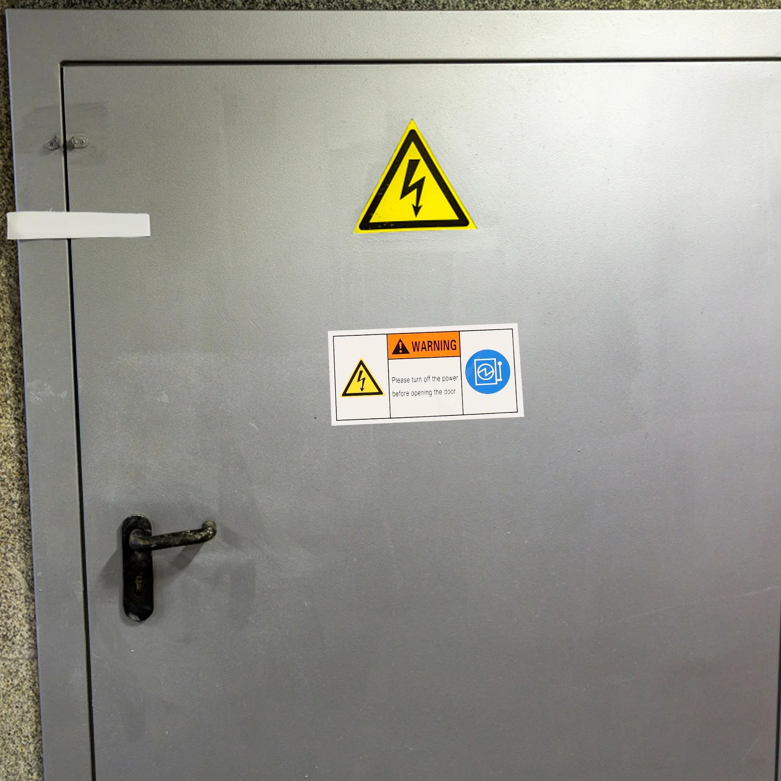 

5 Pcs Warning Sign Safety Sticker Machine Door Decals Equipment Security Caution Stickers Blue