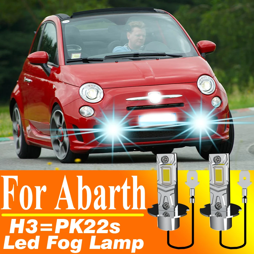 

2 шт. светодиодные противотуманные фары H3 PK22s, белые, 6500K, 12В 55Вт, для Abarth 500 595 695 500C 595C 695C
