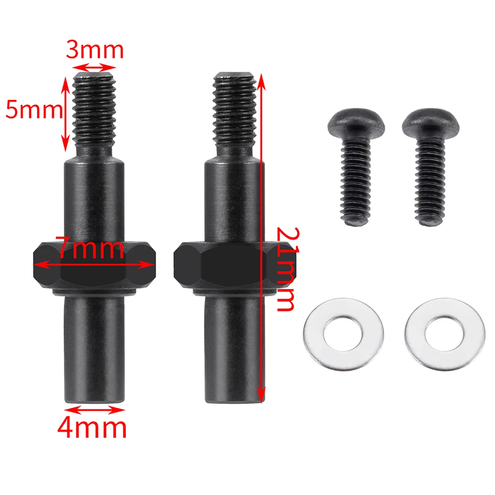 AXSPEED Aluminum Wheel Hex Hub Adapters Steel Front CVD Drive Shaft 8mm to 7mm for 1/16 Mini-B, 1/18 Mini-T 2.0 Upgrade Parts